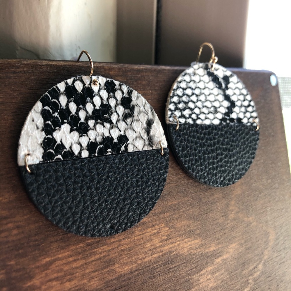 Handmade leather earrings